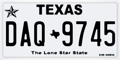 TX license plate DAQ9745