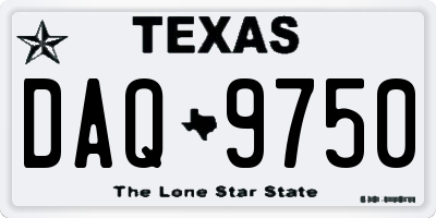 TX license plate DAQ9750