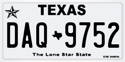 TX license plate DAQ9752