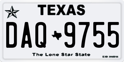 TX license plate DAQ9755