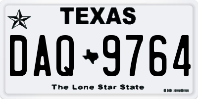 TX license plate DAQ9764