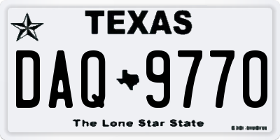 TX license plate DAQ9770