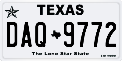 TX license plate DAQ9772