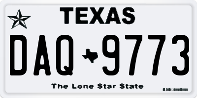 TX license plate DAQ9773