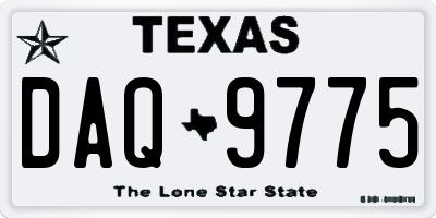 TX license plate DAQ9775