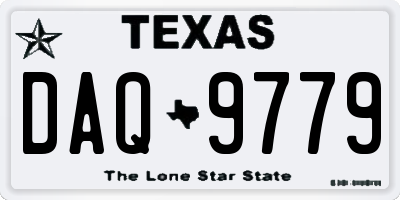 TX license plate DAQ9779