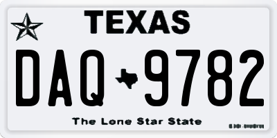 TX license plate DAQ9782