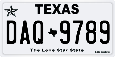 TX license plate DAQ9789