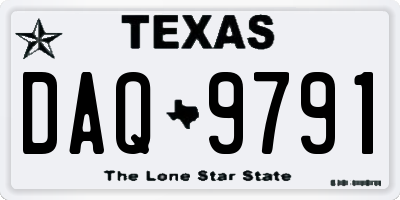 TX license plate DAQ9791
