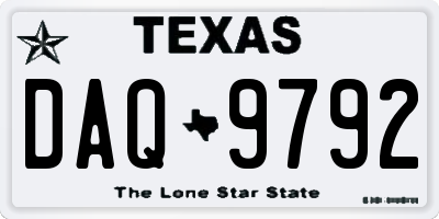 TX license plate DAQ9792
