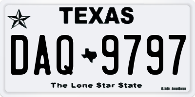 TX license plate DAQ9797