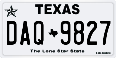 TX license plate DAQ9827