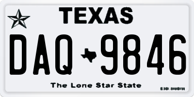 TX license plate DAQ9846