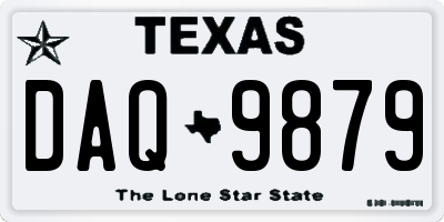 TX license plate DAQ9879