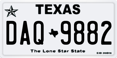 TX license plate DAQ9882