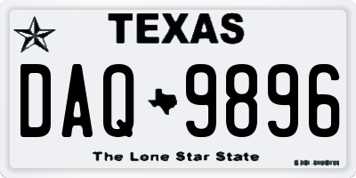 TX license plate DAQ9896