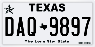 TX license plate DAQ9897