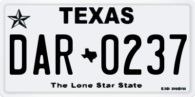 TX license plate DAR0237