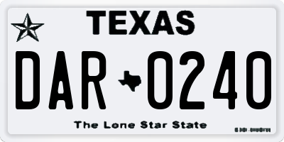 TX license plate DAR0240