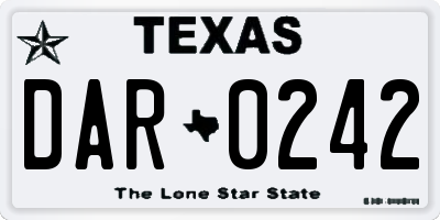 TX license plate DAR0242