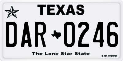 TX license plate DAR0246
