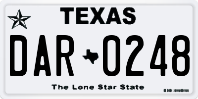 TX license plate DAR0248