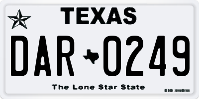 TX license plate DAR0249