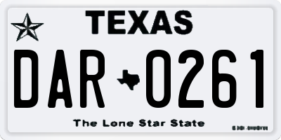 TX license plate DAR0261