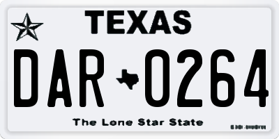 TX license plate DAR0264