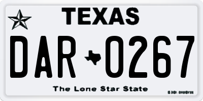 TX license plate DAR0267