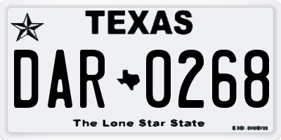 TX license plate DAR0268