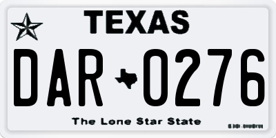 TX license plate DAR0276