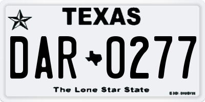 TX license plate DAR0277