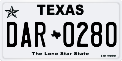 TX license plate DAR0280