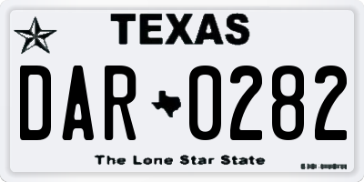 TX license plate DAR0282