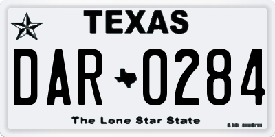 TX license plate DAR0284