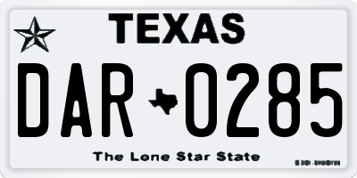 TX license plate DAR0285