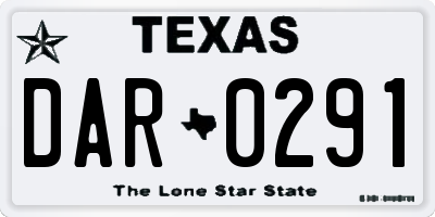 TX license plate DAR0291