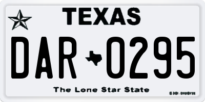 TX license plate DAR0295