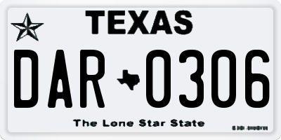TX license plate DAR0306