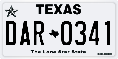 TX license plate DAR0341