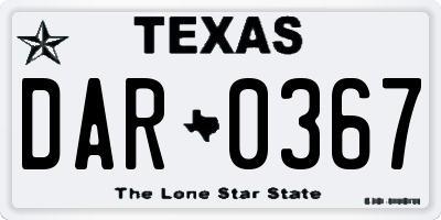 TX license plate DAR0367