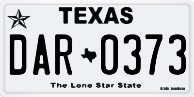 TX license plate DAR0373