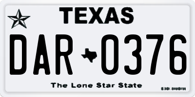 TX license plate DAR0376