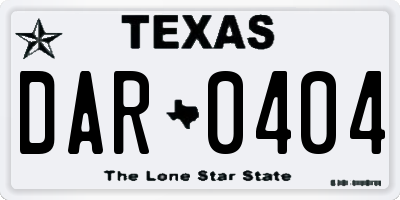 TX license plate DAR0404