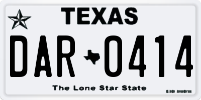 TX license plate DAR0414