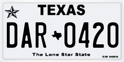 TX license plate DAR0420
