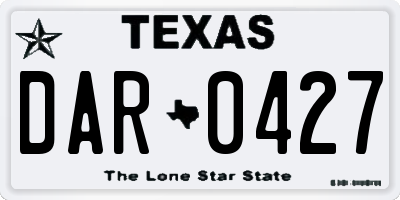 TX license plate DAR0427