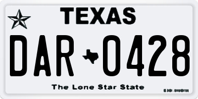 TX license plate DAR0428