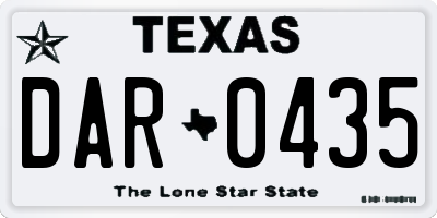 TX license plate DAR0435